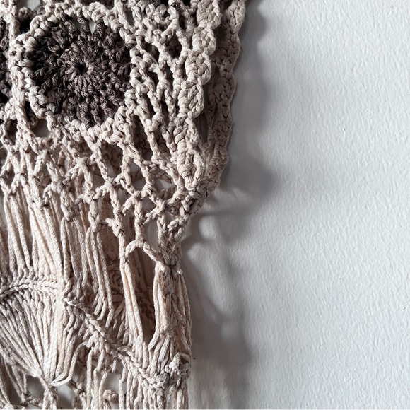 Forever 21 Crochet Boho Knit Granny Square Resort Festival Top Size L - Picture 10 of 13